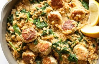Excessive Protein Rooster Meatball Lemon Orzo Skil...